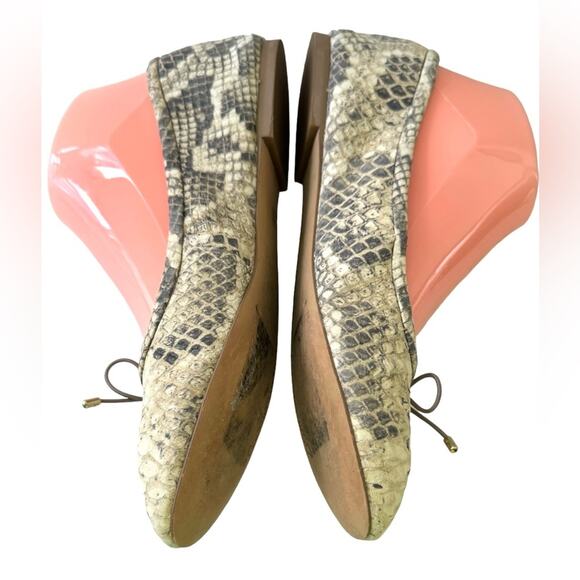 Sam Edelman Snake Print Ballet Flats Snake Print Leather Ballerina Shoes Size 7 - Picture 7 of 12